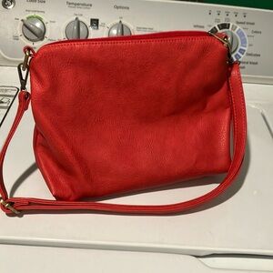 Joy Susan leather handbag purse red maybe vegan leather